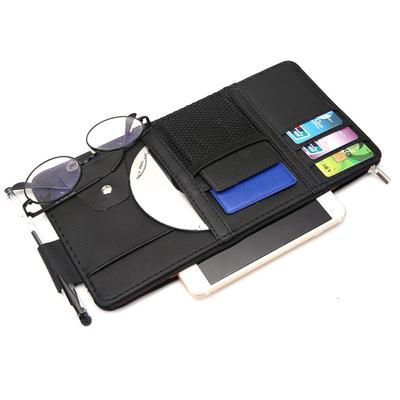 New Zipper Type Auto Sun Visor with Card Holder Storage Leather Car Styling Visor Multifunctional Storage Pouch