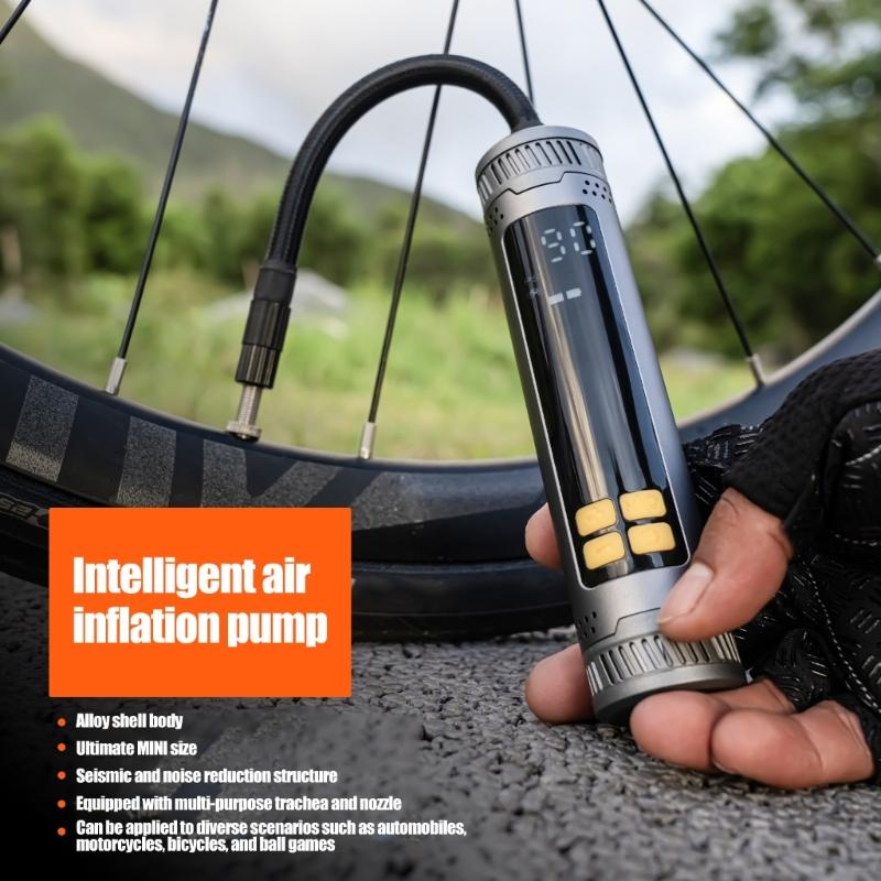 Bike Tire Inflator with Presets Auto Stops and Digital Pressure Screen, USB Rechargeable Mini Pump for Commutes and Trail Ride