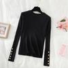 Autumn and Winter Women's Crew Neck Sweater Slim Fit Long Sleeve Pullover Knitwear Stretch Knit Top