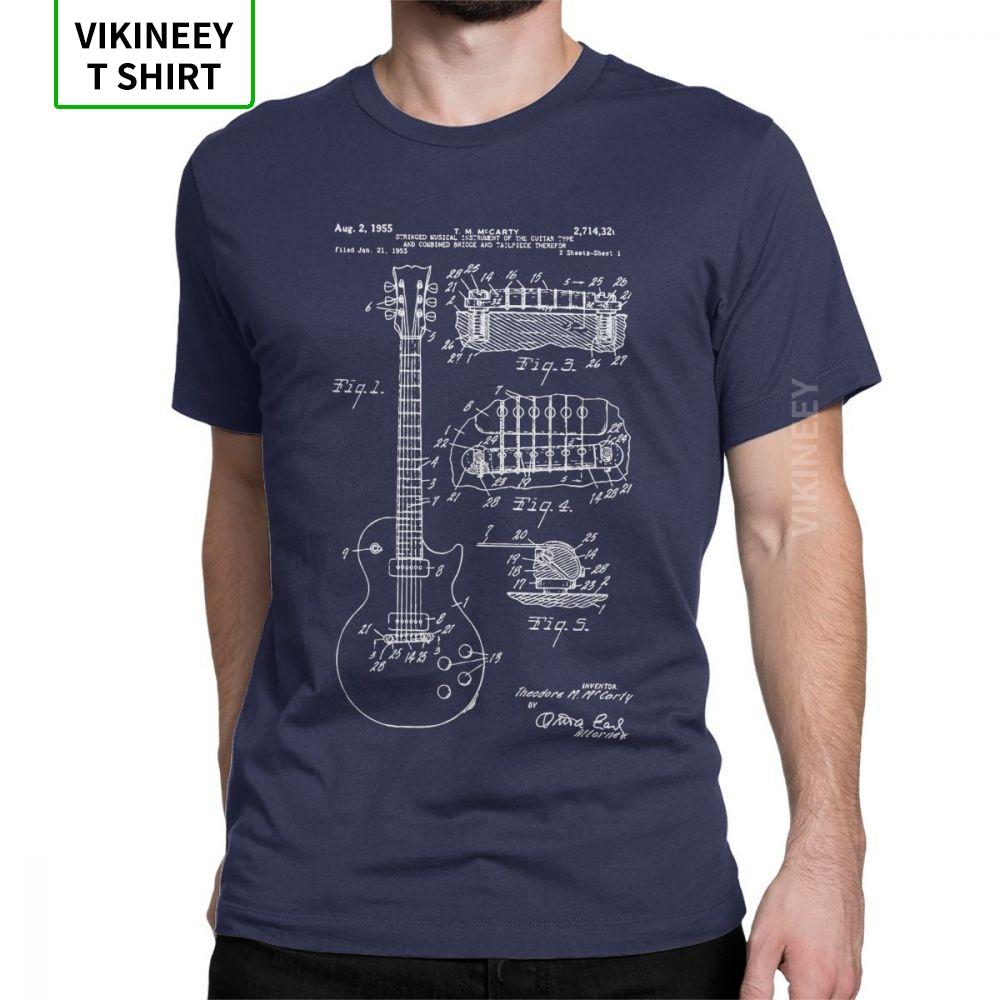 Patent Acoustic Electric Guitar Music Men T Shirt Crazy 100 Cotton Short Sleeves Tees Crew Neck TShirts Printed Tops