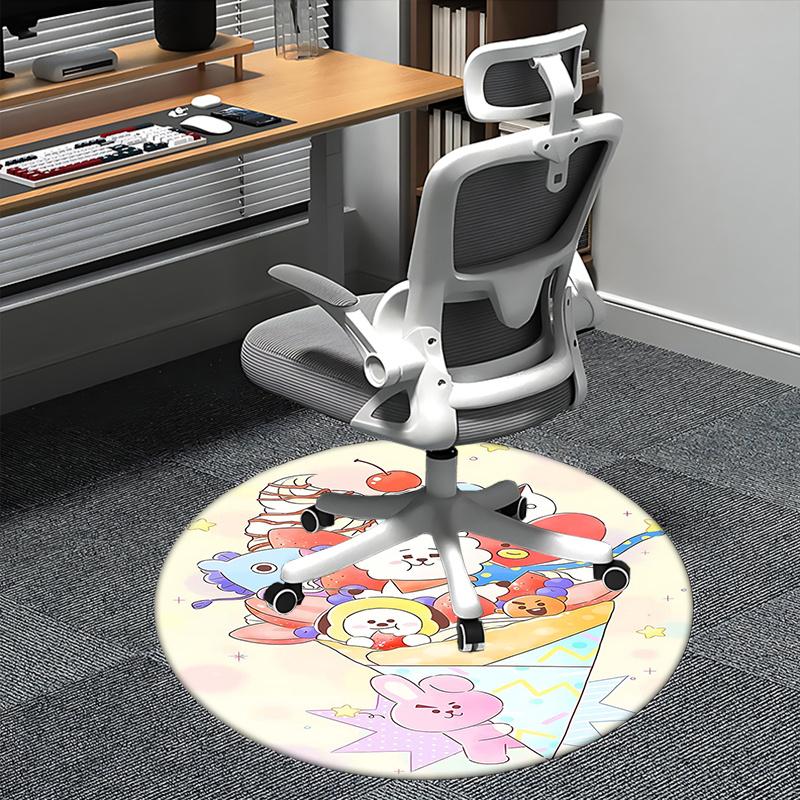 

Kpop Chair mat Round Rug-Office carpet, Machine Washable, Non-slip, Suitable for Living Rooms, Bedrooms 80cm
