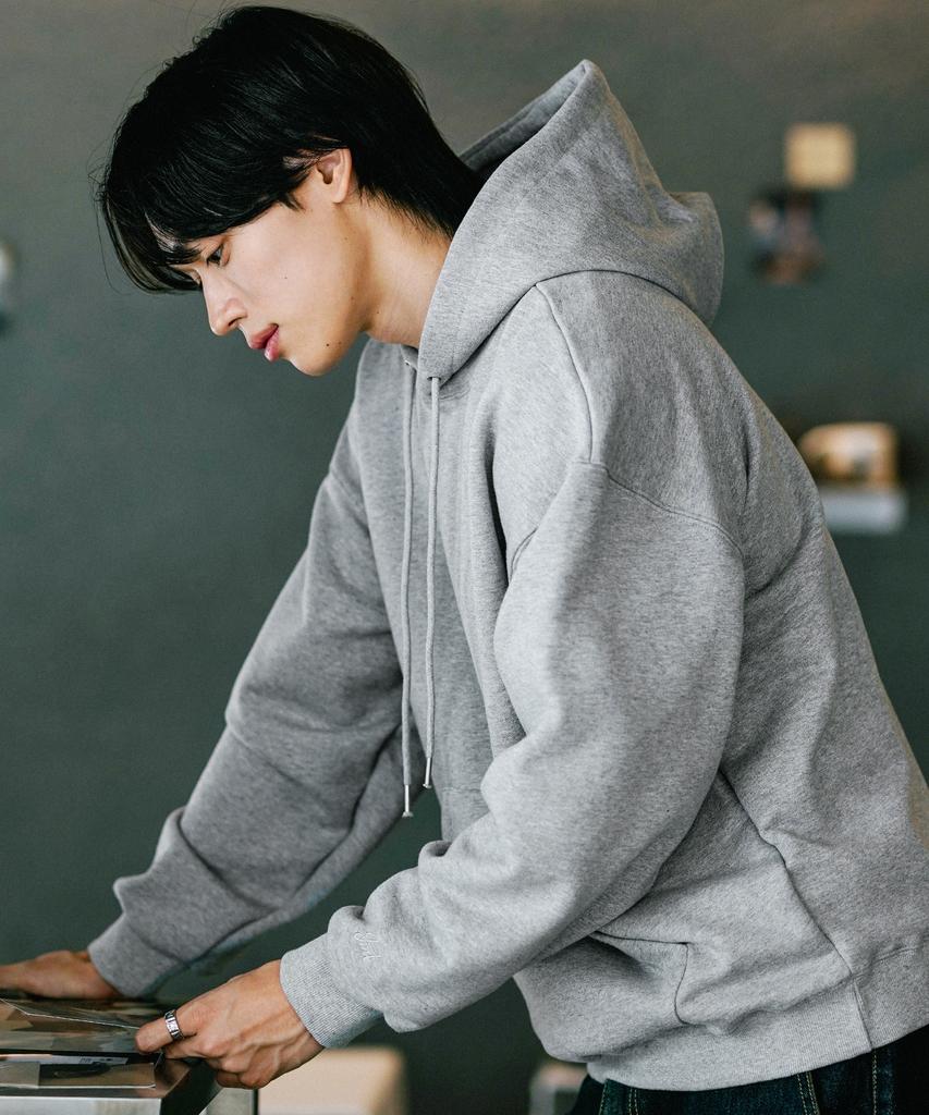 Plain Essential Hood Grey Kjhd2674