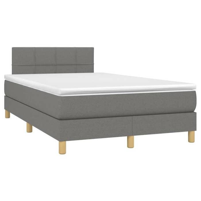 Maison Exclusive - Sommier à lattes de lit avec matelas Gris foncé 120x200cm Tissu
