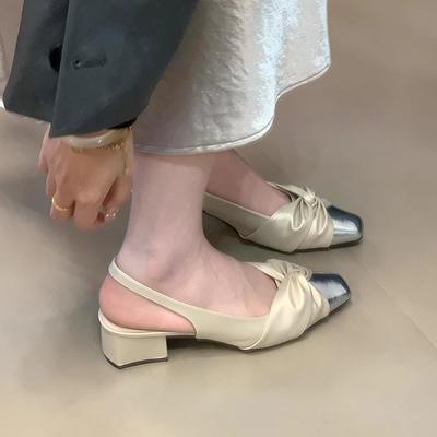 Baotou Sandalen mit Blockabsatz Schuhe Sommer Mode Temperament Lässig Hoher Absatz Mary Jane Einzelne Schuhe