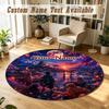Round Rug Custom NameDemon Slayer Pattern Non Slip Carpet Home Floor Decor