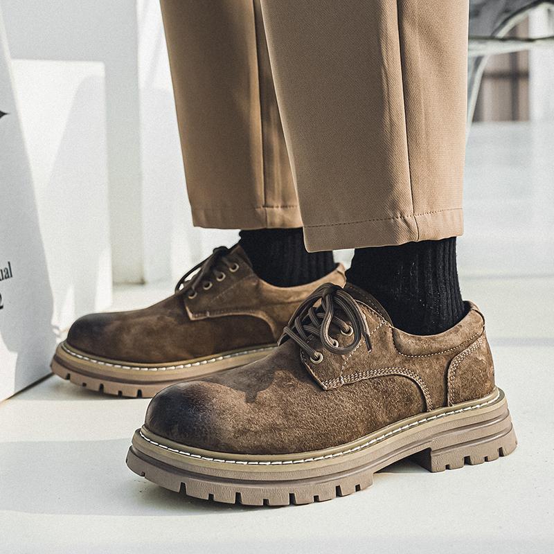 Wysokiej Jakości Klasyczny Brytyjski Street Style Prawdziwa Skóra Buty Robocze Dla Mężczyzn Żółte Hombre Nastolatki Codzienne Casualowe Buty Eleganckie