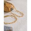 Yhpup Minimalist Stainless Steel Metal Chain Necklace Bracelet Bangle for Women 18K PVD Plated Golden Fashion Jewelry