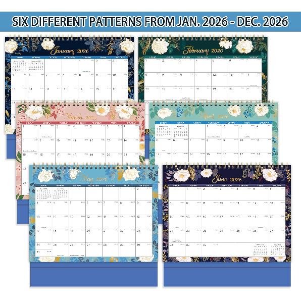 2026 Desk Calendar - Standing Flip Desktop Calendar 2026, 9.8" x 8.3", JAN. 2026 - DEC. 2026, Desktop Calendar, Lined Memoranda Pages, Twin-Wire