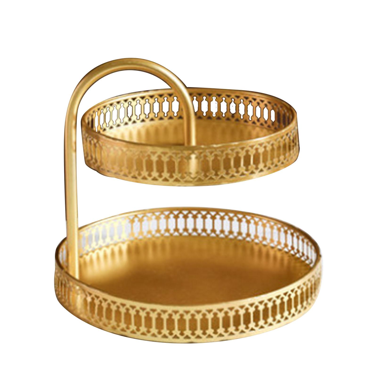 

Двошаровий лоток для кондитерських виробів Декоративне мідно-золоте печиво Десертна тарілка для весільного листя білий/синій