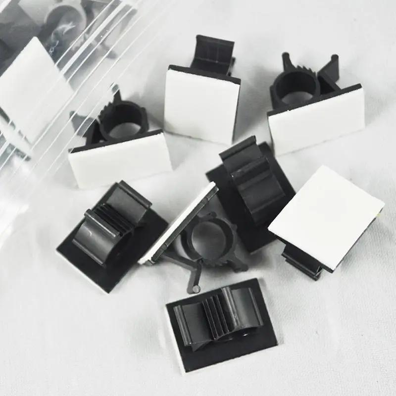 

30 Pieces Adhesive Backed Nylon Wire Adjustable Cable Clips Clamps Black 16mm For Car PC TV Charging Wire Winder