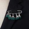 Bohemian Rhinestone Flower Tassel Brooch for Women - Exotic Style Suit Coat Pin