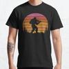 Bigfoot Sasquatch Playing the Violin Vintage Sunset Music T-Shirt S-3XL
