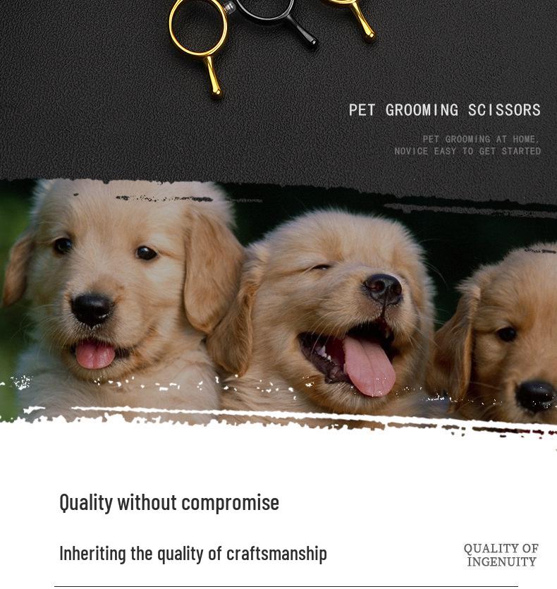 All-Steel Pet Grooming Scissors Set - Includes Curved Dog Hair Cutting Scissors