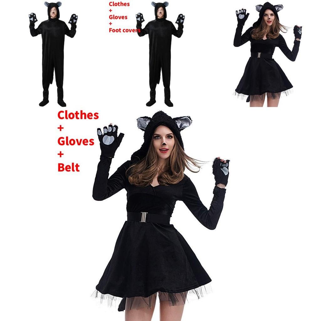 Game Themed Black Cat Costume For Adults With Polyester Fabric For Halloween Party Dress Up