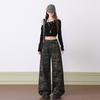 2025 Women's Retro Camouflage Straight-Leg Wide-Leg Jeans