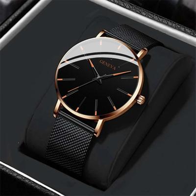 Herrenmode einfache Uhr männliche Handelsuhr Stahlgeflecht Sport Armbanduhren Herrenuhr Quarz Casual Watch