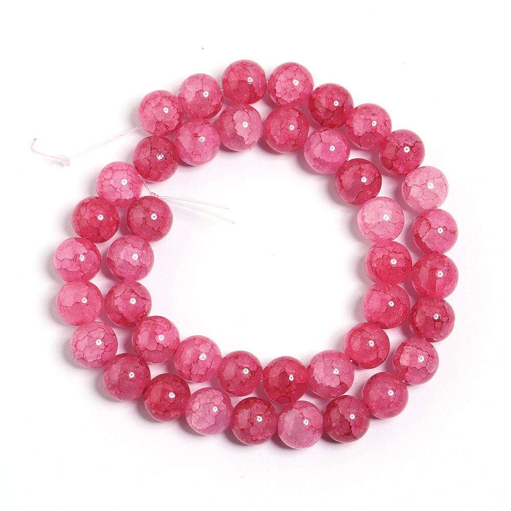 1 Strand 8 10mm Glass Floral Beads Colorful Round Loose Spacer Beads For DIY Charms Jewelry Making Bracelet Necklace Accessories