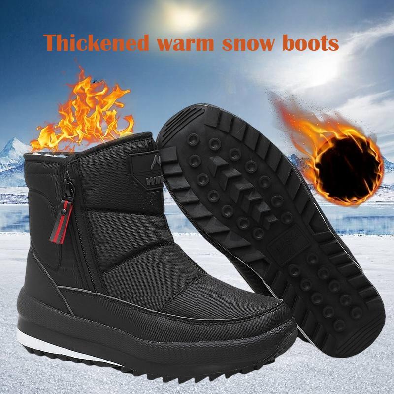 2025 Men's Boots Outdoor Waterproof Work Boot Plush Warm Snow Boots for Men Non-slip Platform Boots for Women Winter Cotton Boot