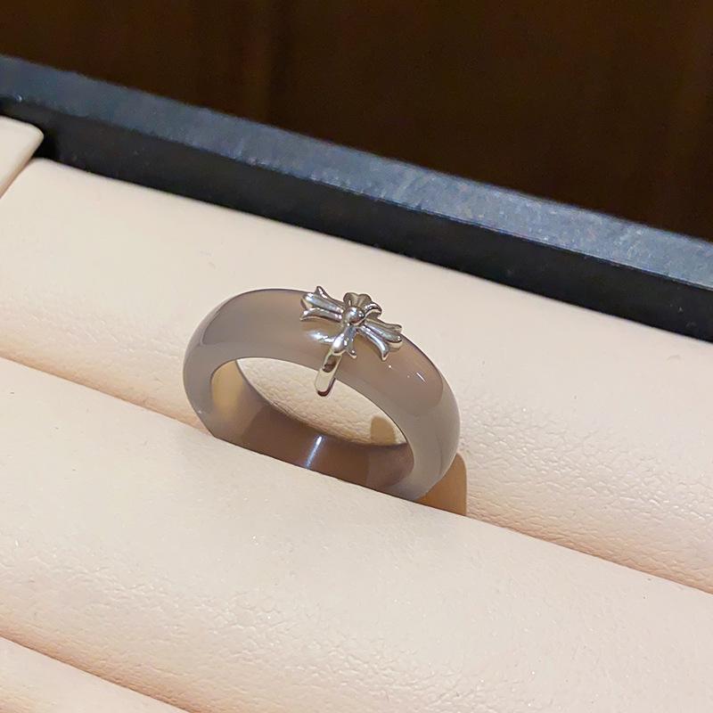 

Korean Style Resin Cross Ring: Chic, Versatile, High-End Jewelry for Women