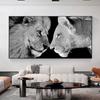 Black and White Wild Animal Lion Canvas Painting Lion Family Posters Prints Modern Wall Art Pictures for Living Room Home Decor