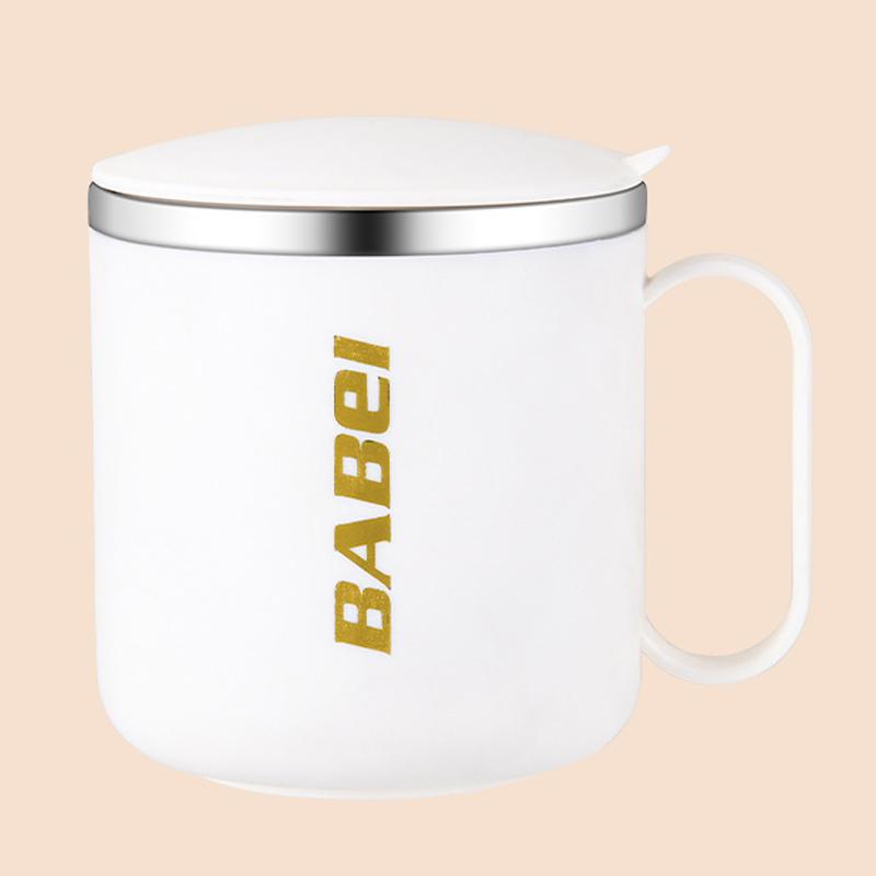 

1 шт. Термокружка з нержавіючої сталі 304, термостійка, великої місткості, чашка для кави, 400 мл, двостінна вакуумна пляшка білий