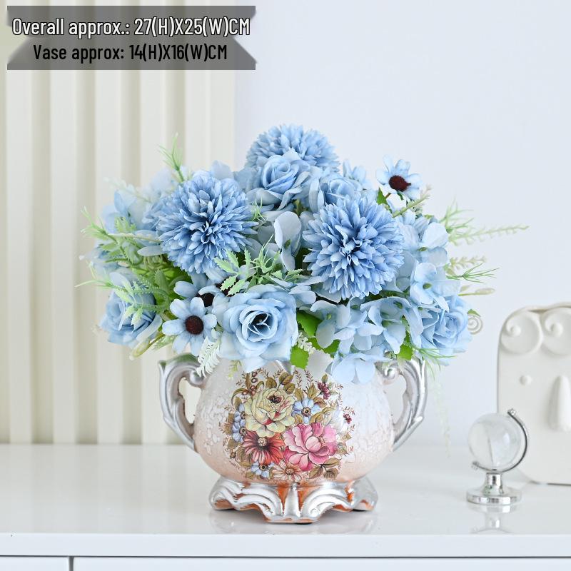 European Retro Silk Rose Flower Decor – Ideal for Living Room, Dining Table, Coffee Table, or Bedroom. Perfect As Dried Flower Ornaments.