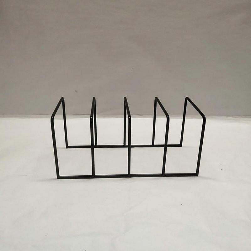 Metal Record Rack Black Iron Desktop Storage Book Rack File Organizer Bookshelf Newspaper Holder Art Desktop Organizer Rack For