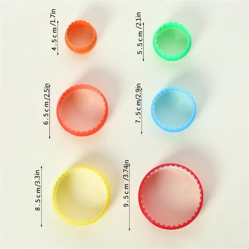 1 Set /6pcs Round Shape Cookie Cutter Biscuit 6 Sizes Together DIY Cake Mold Stamp Fondant Cake Kitchen Cooking Cookie Tools