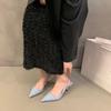 2026 Summer High Heel Sandals Women Fashion Pointed Toe Singbacks Mules Shoes Ladies Elegant Stripper Party Dress Sandalias