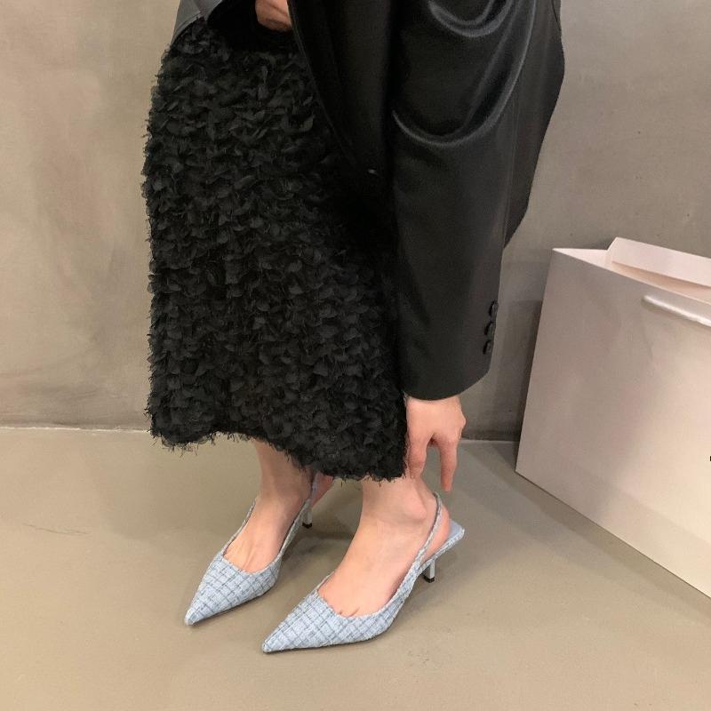 2026 Summer High Heel Sandals Women Fashion Pointed Toe Singbacks Mules Shoes Ladies Elegant Stripper Party Dress Sandalias