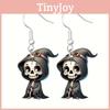 Earrings Themed Halloween Featuring Each Cat Demon Pumpkin And Skull Pattern