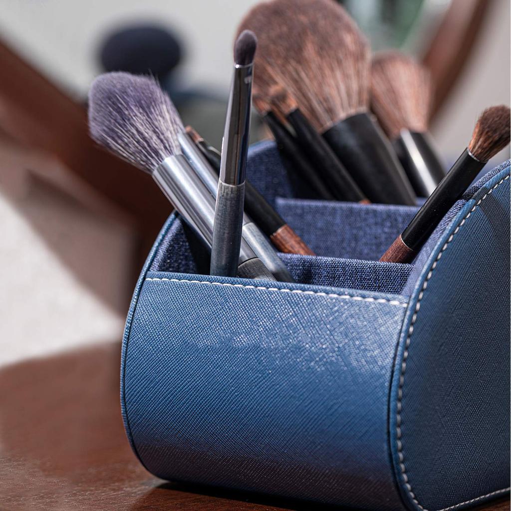 Large PU Leather Remote Control Rack with 5 Compartments, Stylish Waterproof Multifunctional Storage Box, Large Capacity for Stationery and Desktop