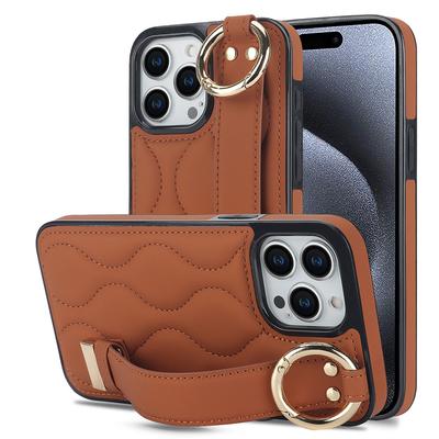 PU Leather Ring Wrist Strap Phone Case for IPhone 15 14 Plus 13 12 Mini 11 Pro Max X XS XR 7 8 Plus Holder Shockproof Cover