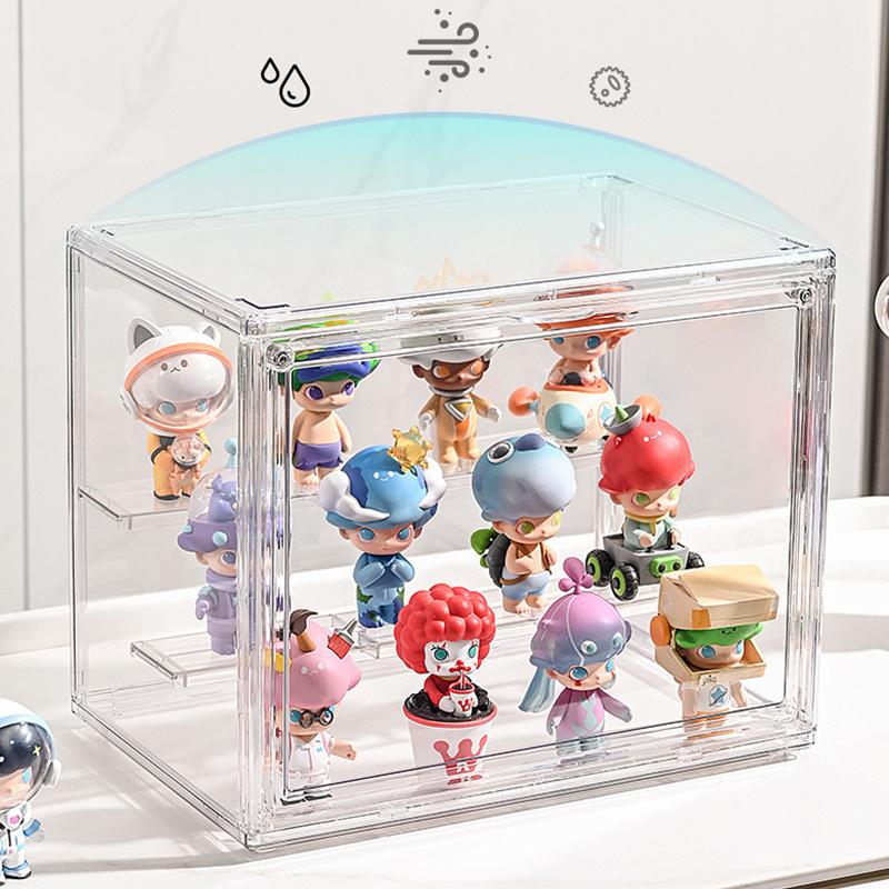 Caixa de Exibição de Armazenamento em Acrílico Transparente Para Brinquedos Fingures Vitrine Para Figuras e Bonecos Blind Box Organizador de Figuras de Ação