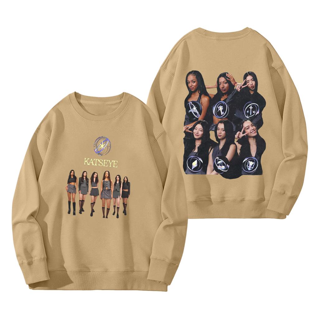 Women's Fashion Long Sleeve Print Round Neck Loose Pullover Sweater Top