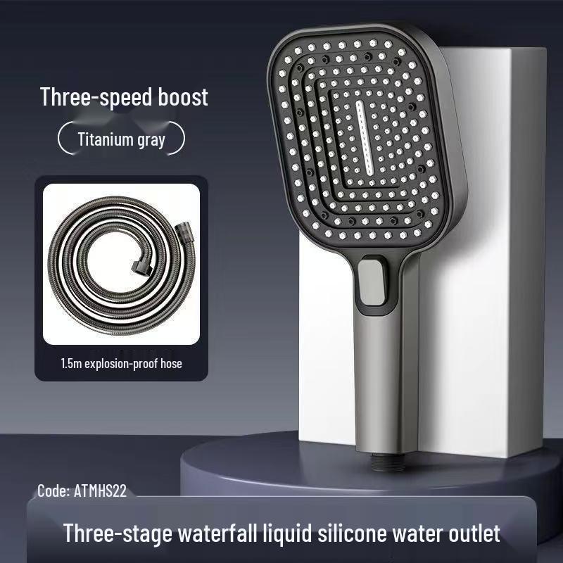 

Ручная душевая лейка с большой панелью и тремя режимами для домашнего купания