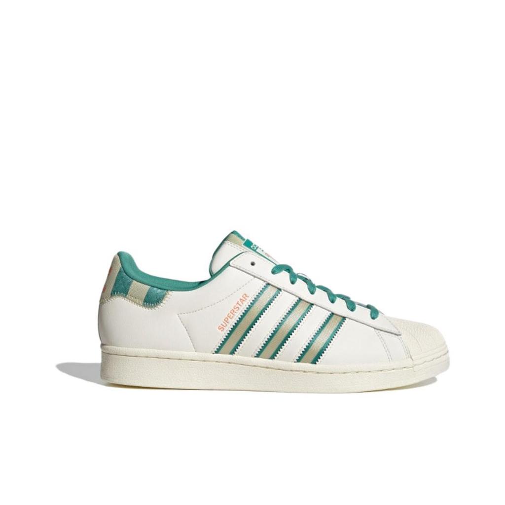 adidas Originalūs Superstar serijos Patogūs universalūs neslystantys lengvi žemi krepšinio batai Unisex sportbačiai Balti žali IE2931