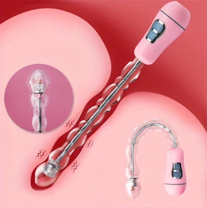 12 Speed Rechargeable Bendable Vibrating Thrusting Anal Beads - Body-Safe Silicone, Flexible Curving, Multi-Pleasure Solo/Partner, Durable Discreet