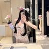 Miubby 'Ice Berry Love' spring/summer pure and sweet heart-shaped lace lace girl's ice silk pajama three-piece set