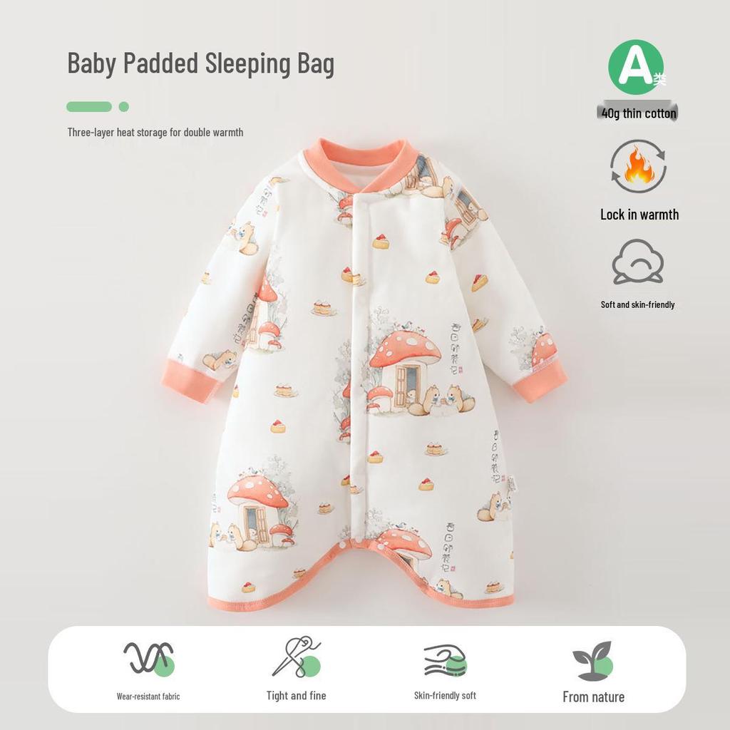 Spring & Autumn Baby Pajamas: Lightweight Pure Cotton Sleeping Bag & Anti-Kick Blanket for Infants and Toddlers