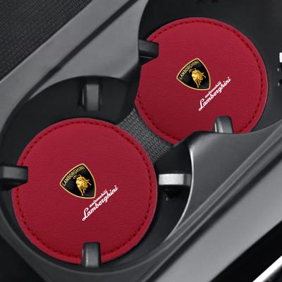 2pcs Car Water Cup Bottle Holder Anti-slip Pads Mats For Lamborghini Urus Huracan Aventador Premium Car Styling Accessories