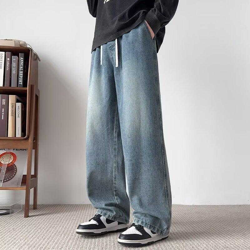 Jeans Men's New American Trendy High Street Straight Pants Loose and Versatile Casual Trousers Men's Clothing