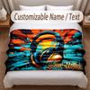 Music DJ Theme Soft Blanket Personalized Custom Name Text Print Warm Blanket Home Sofa Bedroom Decor