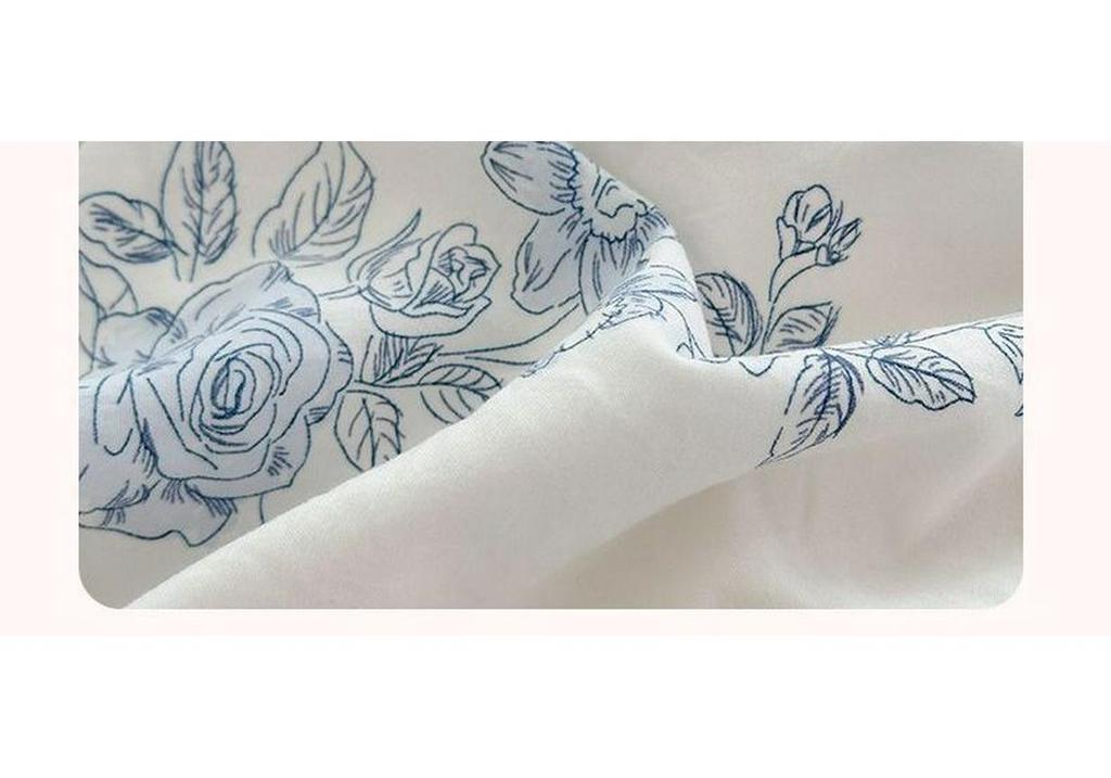 Ultra-Soft Double Layer Gauze Princess Style Bed Set: 4-Piece Lace Set with Bed Sheet, Duvet Cover, and Fitted Sheet