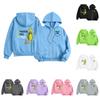 Kids Fashion Lightweight Long Sleeve Zipper Hoodie Christmas Printed Hoodie With Pockets