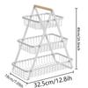 3/2 Tier Bathroom Shelf Portable Fruit Basket Organiser Metal Rectangular Storage Basket Bread & Snacks Desktop Organiser