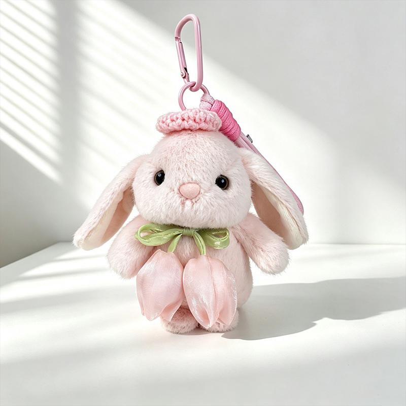 Stuffed Animals Cute Cartoon Rabbit Keychain Toy Girl Bag Car Keychain Mobile Phone Pendant Jewelry Gift