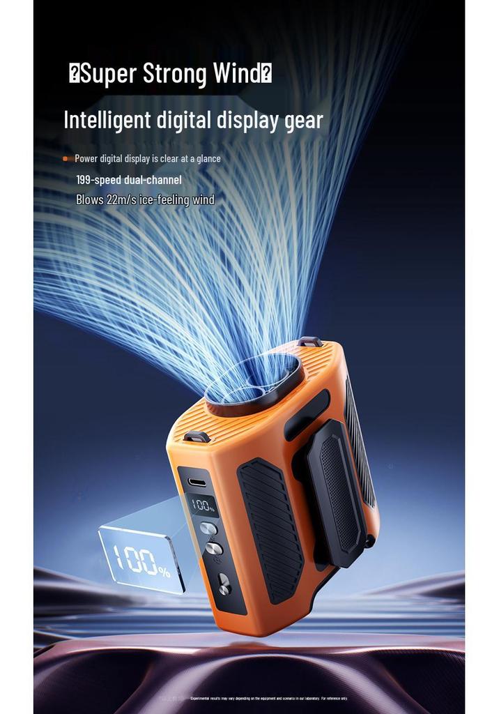 2026 Rechargeable High-Speed Waist Fan with Digital Display for Extreme Cooling Outdoors