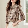Women S Casual Plaid Long Sleeve Cotton Shirt Jacket