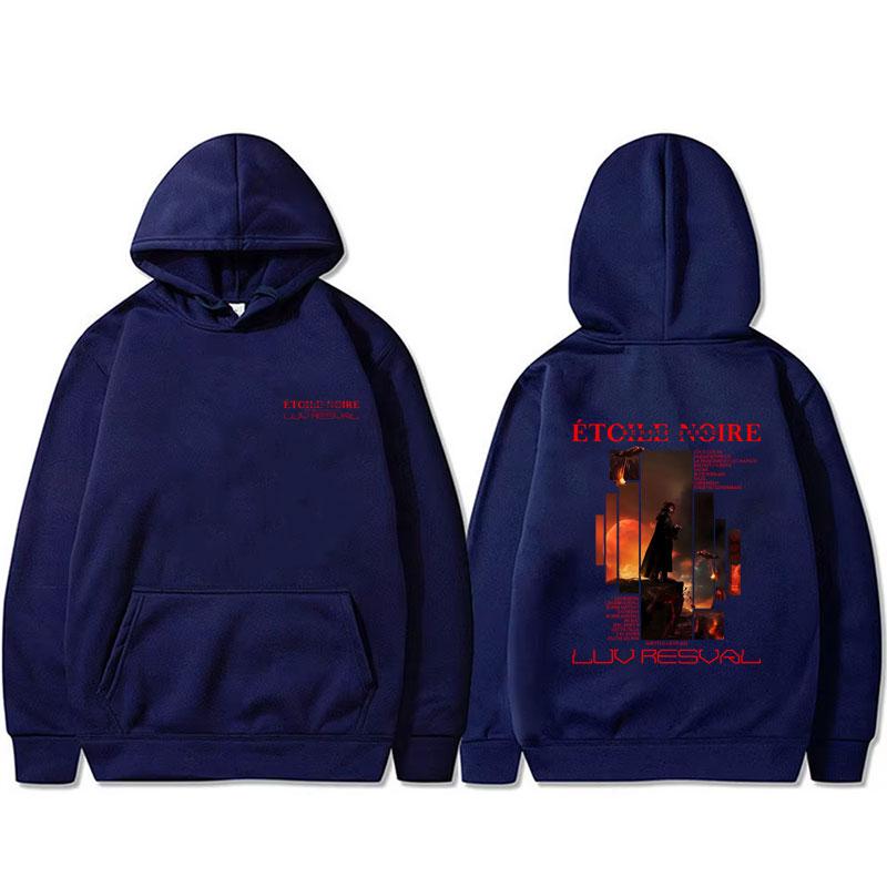 

Французький репер Luv Resval Etoile Noire Графічна толстовка Чоловіки Жінки Хіп-хоп Поп-музика Толстовка Чоловіча Повсякденна Бавовняна Вінтажна Толстовка з капюшоном L